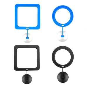 Fish Feeding Rings Safe Floating Feeders Circle with Suction Cup for Aquarium Easy to Install Square / Round