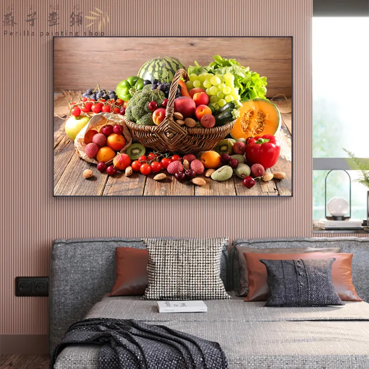 kitchen print set of 2 fruit print vegetable print... Nordic Vegetable and Fruit Basket Poster Canvas Restaurant Kitchen ...