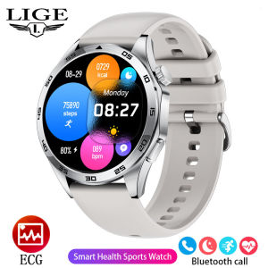 LIGE Men and Womens Original Smart Watch Bluetooth Call and ECG Multi-function Waterproof Fitness Tracker