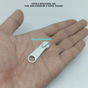 Kepala Resleting Kepala Zipper YKK Warna Putih Tulang Type Gigi Halus Coil Harga Per Lusin 12 Pcs