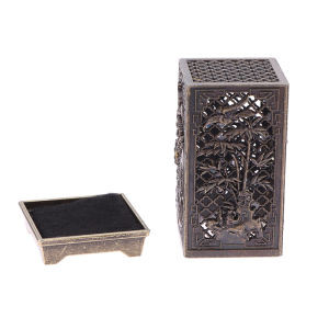[tianjunmaoyi] Alloy Censer Incense Holder Square Cylinder Vertical Incense Indoor Aromatherapy Home Ornament Chinese Inense s