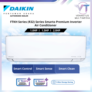 [SAVE 4.0] DAIKIN 1.0HP 1.5HP 2.0HP Smarto Premium Inverter Air Conditioner FTKH R32 1.0HP FTKH28B/RKU28B-3WMY-LF FTKH35B/RKU35B-3WMY-LF VENNETUS MULTIMEDIA