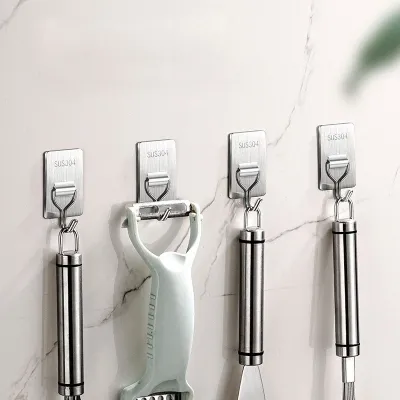 COMBO 10 Móc treo đồ dán tường inox siêu dính Móc treo chìa khóa mũ nón túi xách đa năng kèm miếng dán