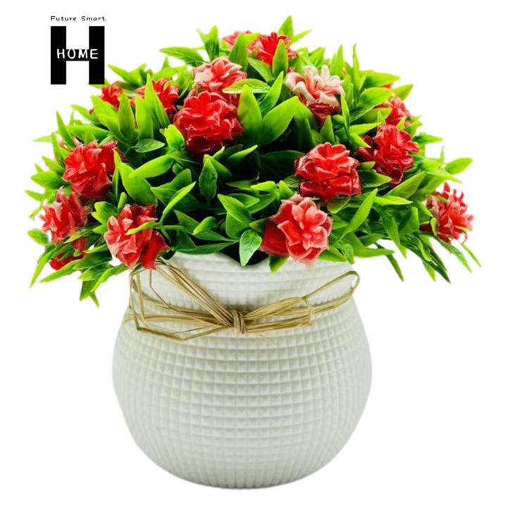 FSH Faux Floral Bonsai Decor Realistic Artificial Potted Plants for