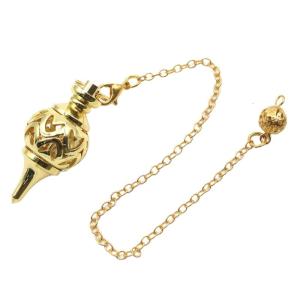 Vintage Copper Pendulum for Divination and Body Energy Balancing Meditation Tool with Chain Spiritual Accessory