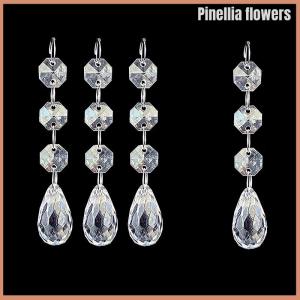 【Pinellia flowers】 10pcs Acrylic Beads Pendant Garland Chandelier Hanging Party Wedding Decoration Tables Centerpieces Curtain DIY