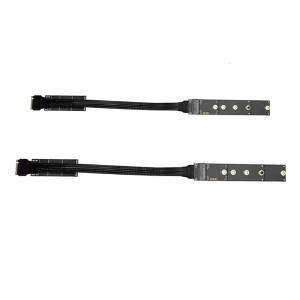 PCIe5.0 Gen5 M.2 Mkey Risers Cable Supports 2280 22110 NVMe SSDs Fast speed Silver Plateds Wire Bendables ABS Design