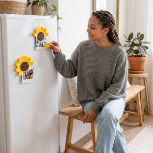 GJURD Sunflower ic Sealing Clips Detachable Multi-Petal File Clips Freshness Preservation Durable Document Folder Clips Home