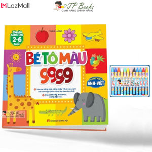 Bé Tô Màu 9999 Song Ngữ Anh Việt Cho Trẻ Em - Đồ Chơi Sách Tô Màu Sáng Tạo Cho Bé từ 2 đến 6 Tuổi