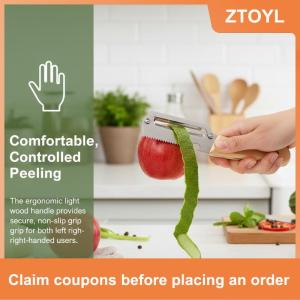 【ZTOYL】 Rau Peeler siêu sắc nét lưỡi thép không gỉ 2 trong 1 đa chức năng cho nhà bếp Nhà Trái cây cà rốt khoai tây lột đồ dùng