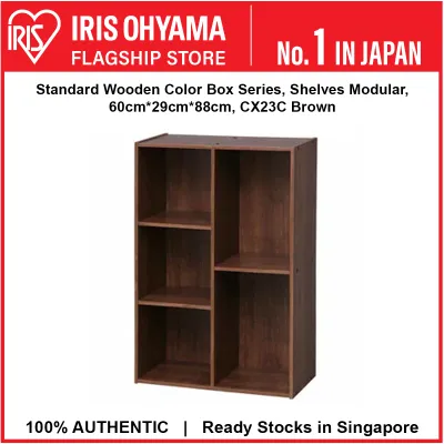 IRIS Ohyama CX23C Japan Standard Color Box 3-Tier 3-Row Combination Wood Storage Book Shelf White