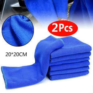 [BHKASDI] 2Pcs Car Wash Cloth Thick Soft Microfiber Cleaning Towel Car Wash Dry Clean Polish Cloth Auto Care Microfiber Cleaning Towels Blue 20x20cm