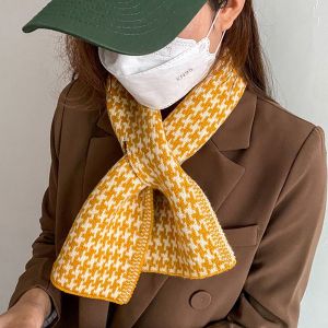 PRAYERF นุ่มนุ่มๆ ทันสมัยและทันสมัย ตาข่ายตาข่ายตาข่าย ลายสก็อต ผ้าพันคอแบบไขว้ สำหรับผู้หญิง ใบไม้ร่วงและใบไม้ร่วง ผ้าพันคอฤดูหนาวผู้หญิง ผ้าคลุมไหล่ยาวเกาหลี กริดห่อ ผ้าคลุมไหล่ถักนิตติ้ง