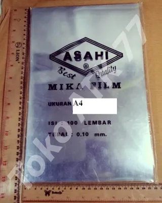 Plastik Mika Mica Film A4 Bening Merk Asahi Bagus Murah 20 lembar READY STOCK