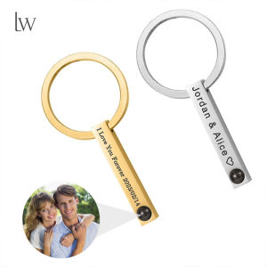 Custom Keychain With Picture - Personalized Photo Stainless Steel Keychain with Text Customizable Gifts for Men Women Boyfriend2026