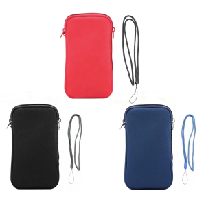 Ergonomic Scuba Fabric Phone Protector Case Pouch Antiscratch Interior Detachable Neck Cord Portable Carry For Traveler