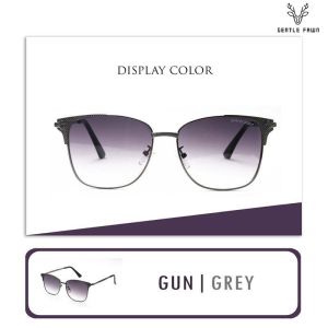 GENTLE FAWN Kacamata Hitam Sunglasses Terbaru Anti UV Semi Cat eye Oversize TR90 Metal Fashion Pria SA-8503