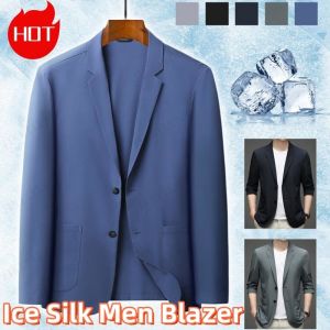 Anti-Wrinkle Ultra Thin Ice Silk Suit Jacket Men Blazer Casual Formal Suit Male Jacket Blazer