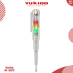 YUKIDO - Obeng tespen listrik cek kabel putus tespen led Indicator Rentang pengukuran 70-250V Dengan alarm