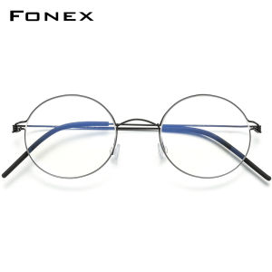 FONEX Titanium Morten Screwless Eyewear Men Brand Design Denmark Korean Round Eyeglasses Frame Women Ultralight Optical Glasses 98607