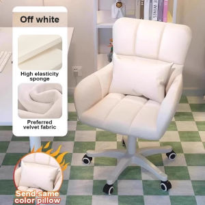 Dressing Chair With Wheel Home Fashion Sponge Latex Girl Bedroom Makeup Chair 360° Adjustable Office Computer Chair Makeup 梳妆椅