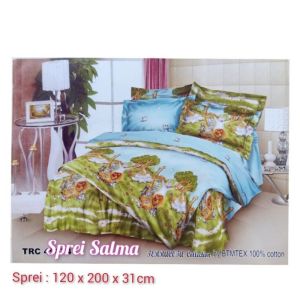 Sprei Anak Karakter  Kartun Kasur No 3 Extra Single Super Single Size Ukuran 120x 200 Tinggi 30 Lebih Sprei Home Made Corak Motif Karakter Hewan Hutan