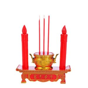 Simulation incense burner for worship smokeless electronic incense burner candlestick for worship lamp incense burner