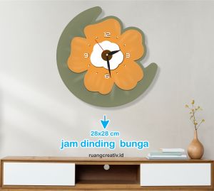 RC 190 Jam Dinding BUNGA BOHO AESTETIK LED  HOME Sweet Home  Hiasan dinding Ruang tamu/ kamar tidur