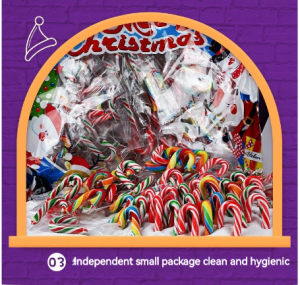 Christmas gift candy Skittles lollipop candy canes