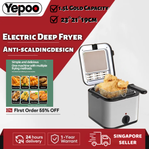 Deep Fryer With Stainless Steel Basket Oil Fryer Temperature Knob Fried Fryer