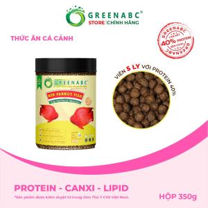 Thức ăn Cá Hồng Két nhãn GREENABC – Độ đạm 40% giúp cá tăng kích thước lên màu đẹp tiêu hóa tốt – Hộp 350g