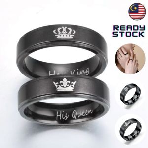 Cincin Couple Lelaki Perempuan Men Ring For Men Women Silver Stainless Steel Korean Style Titanium Ring