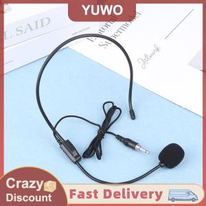 YUWO Portable Screw Thread Head-mounted Headset Microphone Wired 3.5mm Plug Speech Headset Mic For Teaching Meeting Bee Ear Mic