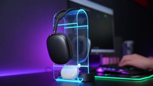 Acrylic RGB Headphone Stand w/USB Ports - Eurpmask Gaming Headset Holder