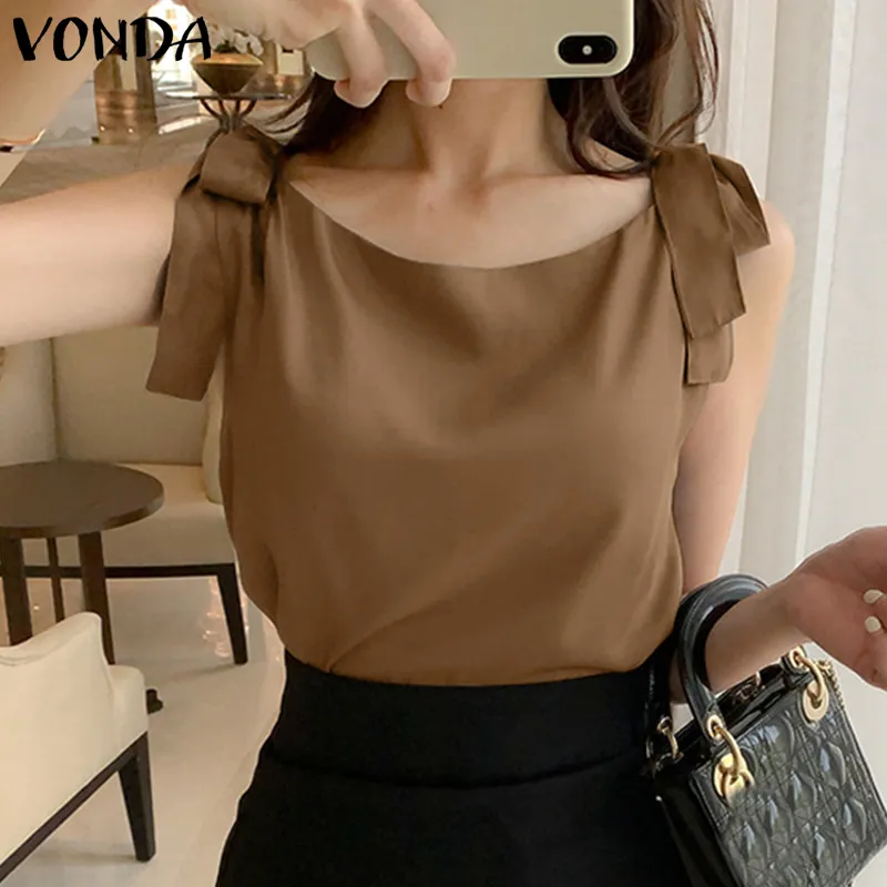 MASHYCHIC VONDA Women Fashion Summer Sleeveless Pleated Tank Tops Casual  Solid Color Blouse T-shirts Vests (Korean Causal)
