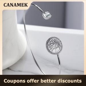 【 CANAMEK 】 Zircon Bracelet Tree Adjustable Bracelets For Women Fashion Wedding Bangle Jewelry Gift