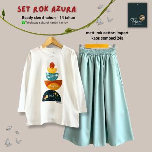 Setelan Rok Anak Perempuan Lengan Panjang Tabina Seri Yuraa Azura usia 5 hingga 14 tahun