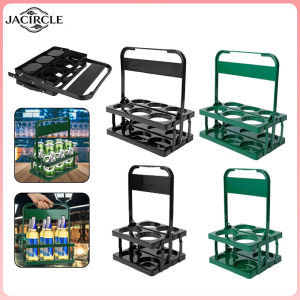 JACIRCLE Portable Foldable Handheld Plastic Beer Rack 4/6Hole Beer Bottle Basket Beverage Display Storage Holder Reusable Drink Holder