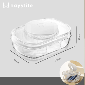 HAYYLIFE Kotak Penyimpanan Obat 3 Grid Dengan Alat Pemotong Obat Kotak Pemecah Tablet Kapsul Pill Box HL-AGB405
