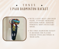 Yonex Badminton Racket Double ( Random Design ). 