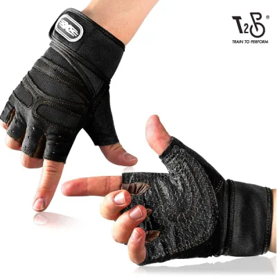T2P Gym Gloves Weight lifting Gloves Workout Gloves Wrist Support Padded Palm Protection Cycling
