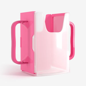 HamshMoc spill proof Baby milk cup holder Universal adjustable child Bottle Cup Milk Holder Anti-scalding Safety Plastic Toddler Juice Box Accessories with handle