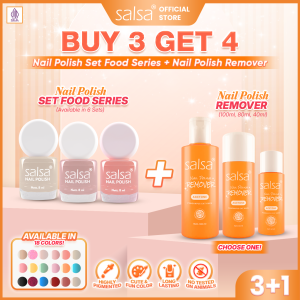 [BUY 1 GET 2] SALSA Nail Polish Set Food Series + Varnish Nail Remover 80ml - Kutek Tahan Lama | Cat Kuku Warna Intens dan Cepat Kering | Nail Art