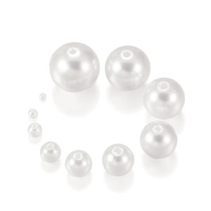 White Pearl Beads Loose ABS Beads for Handmade Jewelry Bracelet Necklace Wedding Decor DIY