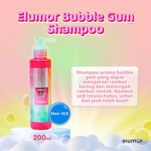 Elumor Bubblegum Shampoo Non SLS Termurah 200ml Hair Care Rambut Rontok Kulit Kepala Sensitif