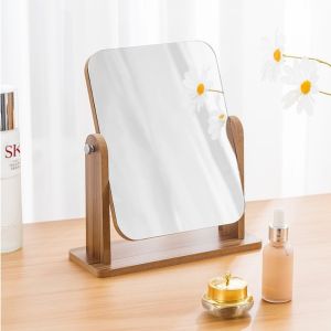 Gương Trang Điểm Gương Gỗ Mini Để Bàn Thiết Kế Nhỏ Gọn Tiện Lợi