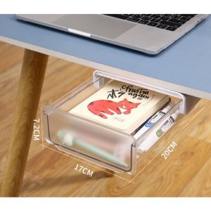 Yard Sale - Storage Drawer Desk Cupboard Office Table Plastic Cutlery Tray Expandable Space Saver Punch-free免打孔隐形桌下抽屉收纳盒