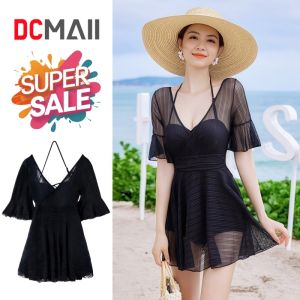 ชุดกระโปรงเดินชายหาด ชุดว่ายน้ำผู้หญิง สีดำ ขนาดสินค้า รอบอก26 นิ้ว เอว27 นิ้ว (ขนาดก่อนยืด) สินค้าพร้อมส่ง