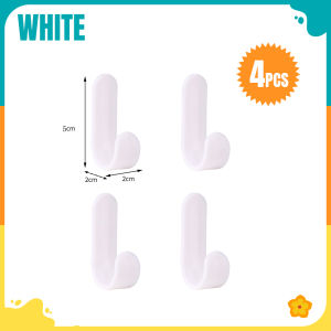 Worthbuy Punch Free Plastic J Hook Shape Cangkuk Penyangkut Dinding Plastik Wall Hanging Hook Wall Mounted J Shape Hook