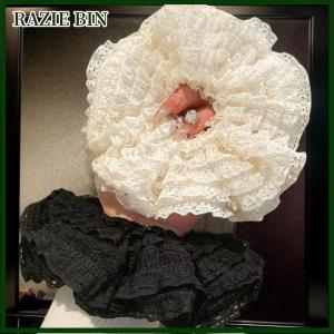 RAZIE BIN Thanh Lịch Pháp Ren Rộng Scrunchie Tóc Ban Nhạc Cho Phụ Nữ Cô Gái Tóc Gắn Ban Nhạc Đầu Sợi Dây Thừng Ngọt Ngào Tóc Trang Trí Thời Trang Tóc Phụ Kiện